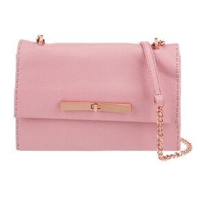 Ted Baker Jocie Concertina  Leather Crossbody Bag Pink Chain Strap.
